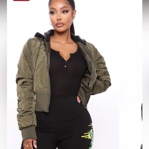 Fashion Nova Timeless Bomber Jacket - Olive